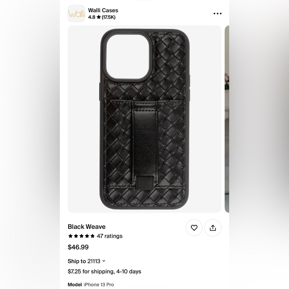 Walli Cases Black Quilted iPhone 13 Pro Case